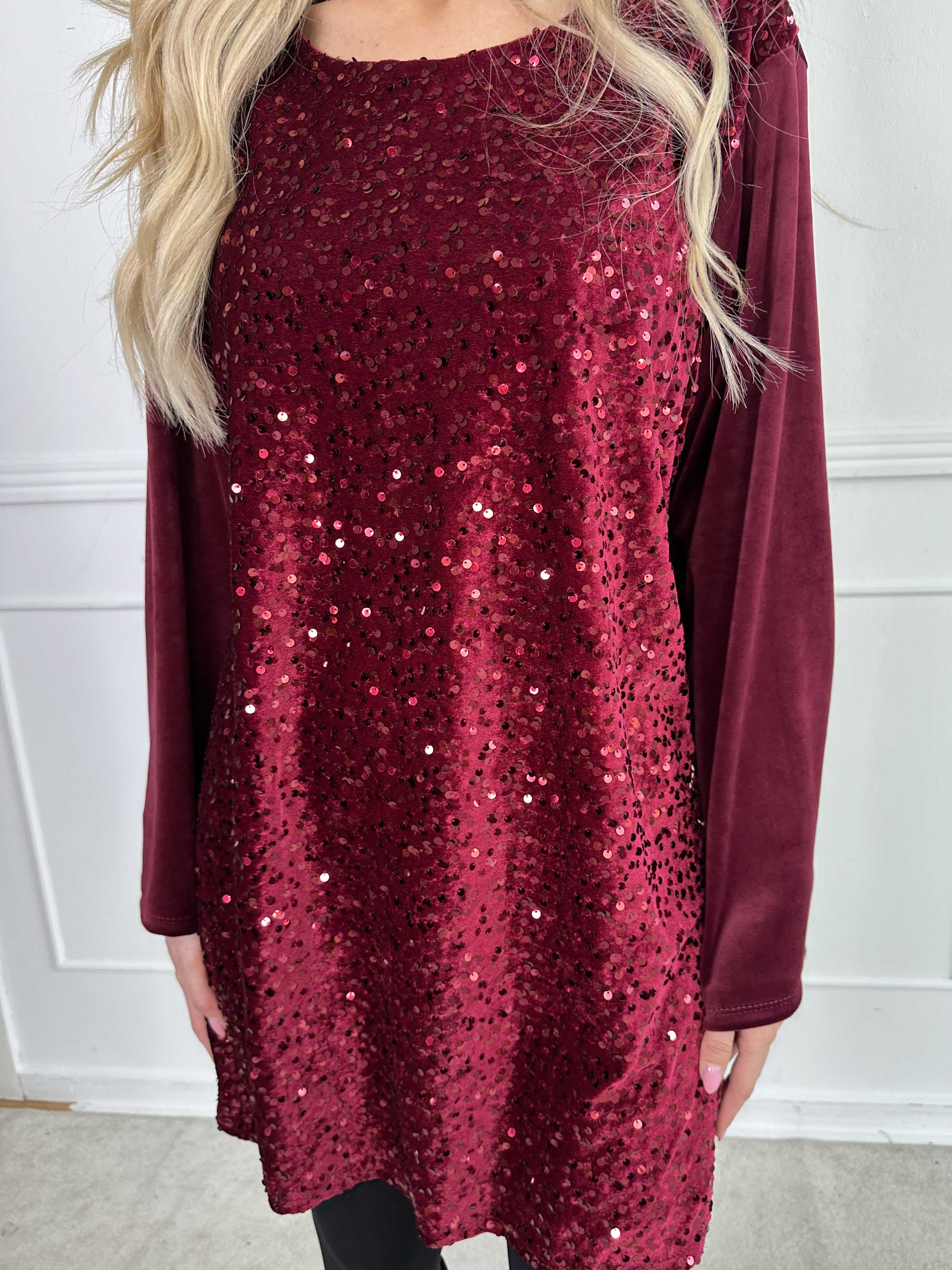 Eumonia - Blød tunikakjole med pailletter